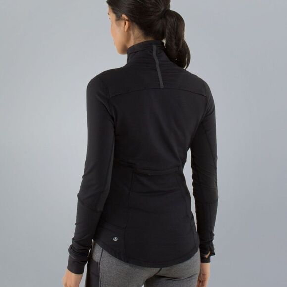 Lululemon Base Runner 1/2 Half Zip Pullover Sweater Black Size 4 OG Rulu VEUC - Picture 5 of 15